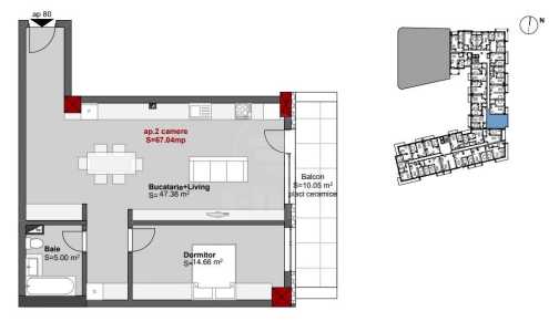 Apartment for rent 2 rooms, APCJ355886-7