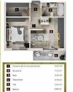 Appartement de vente 2 chambres, APCJ335937-1