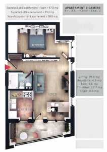 Appartement de vente 2 chambres, APCJ244985FLO-9